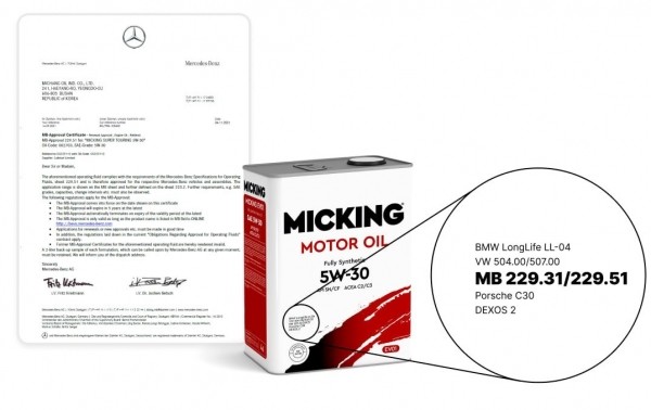 Корейские моторные масла MICKING с расширенной гарантией от производителя