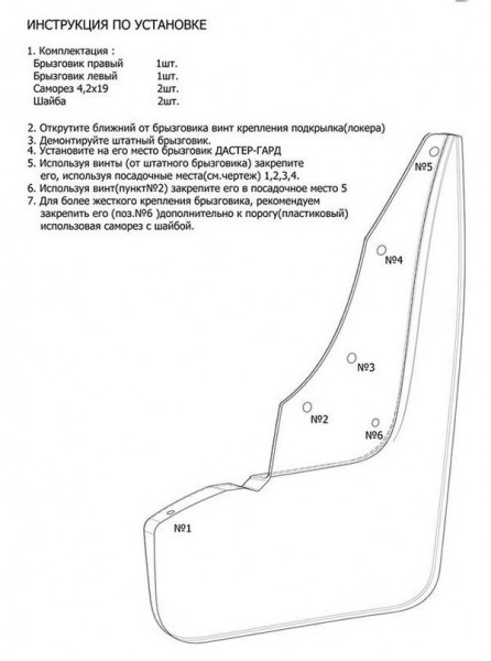 Выбор и установка увеличенных брызговиков на Рено Дастер